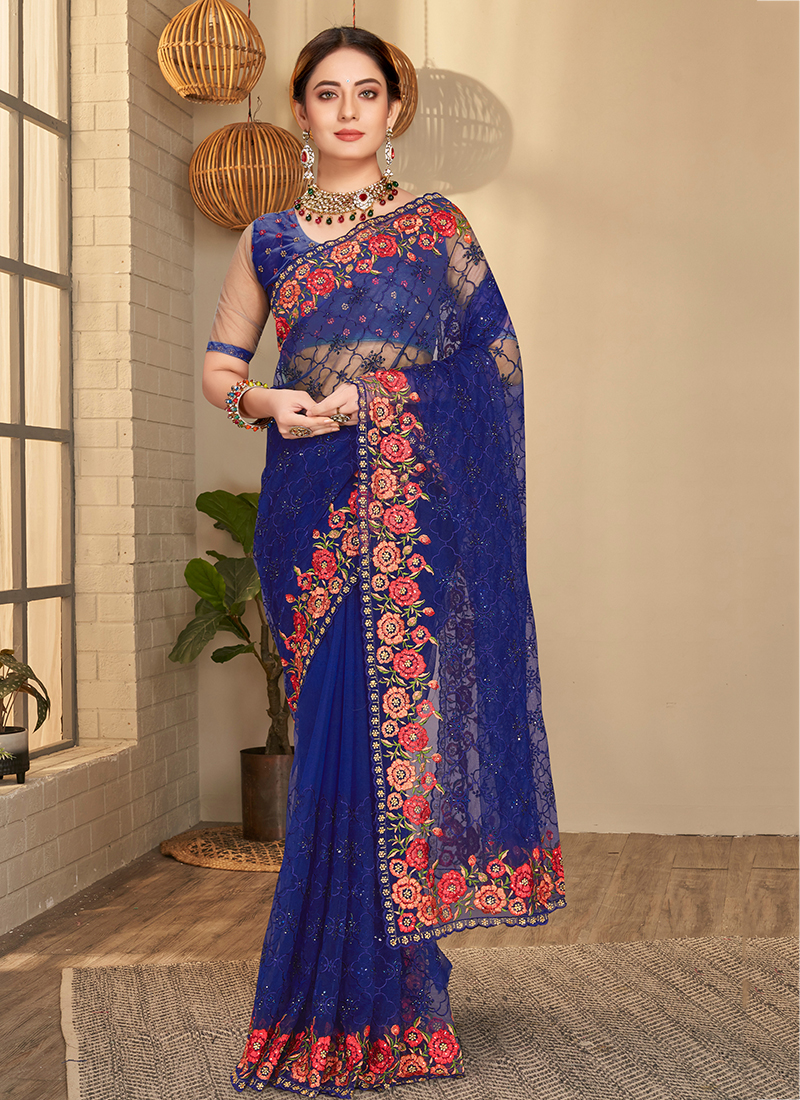 Navy blue outlet colour ki saree