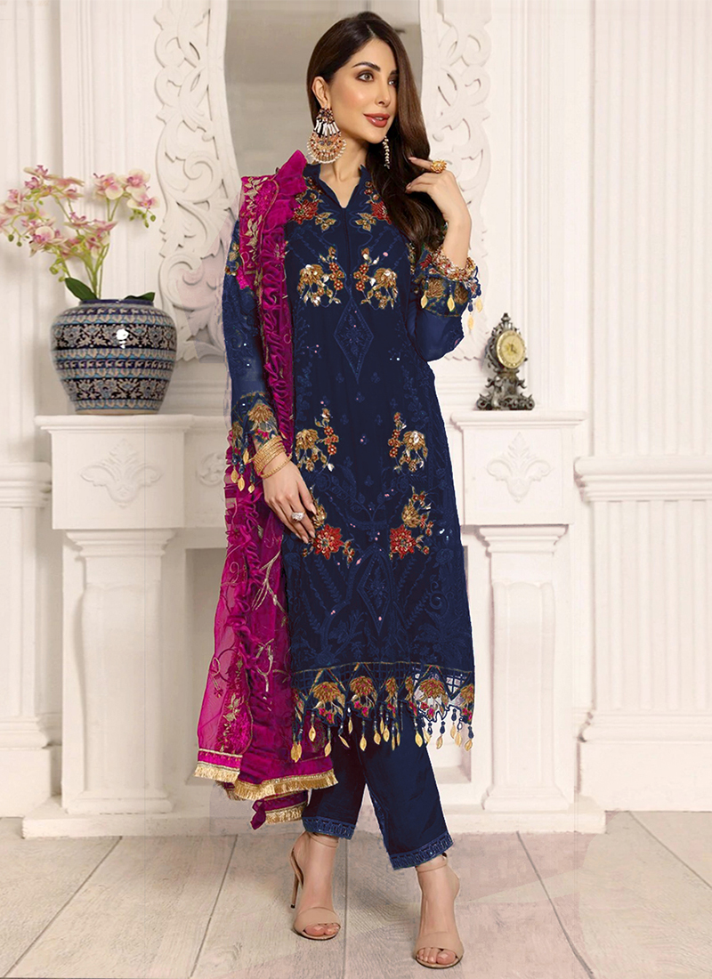 Premium Pakistani Gowns in Blue for Wedding #PN160 | Pakistani gowns,  Beautiful pakistani dresses, Bridal dresses