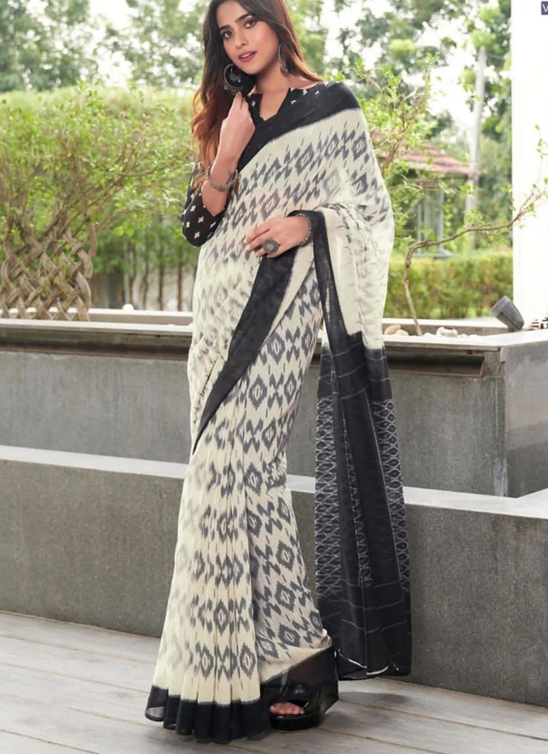 Buy Wine Digital Printed Linen Saree Online