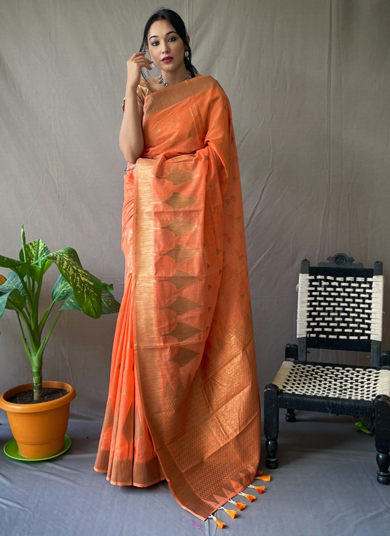 Cotton slub Saree