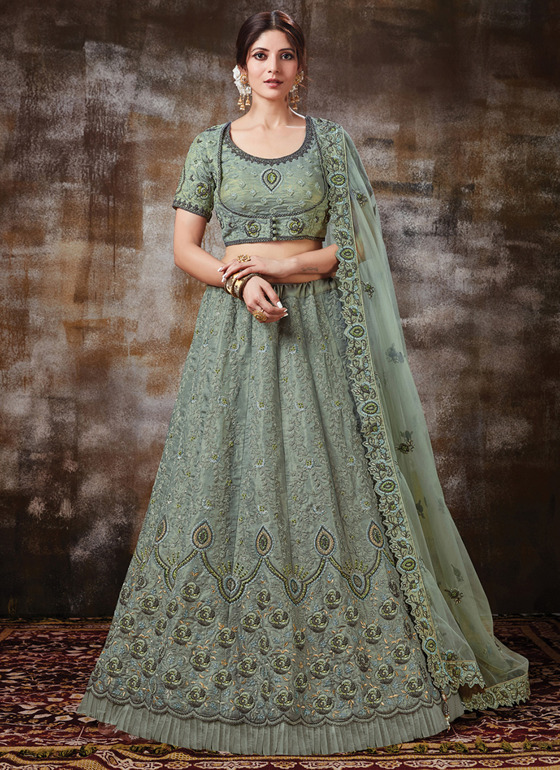 Buy Nice Resham Work Net Lehenga Choli