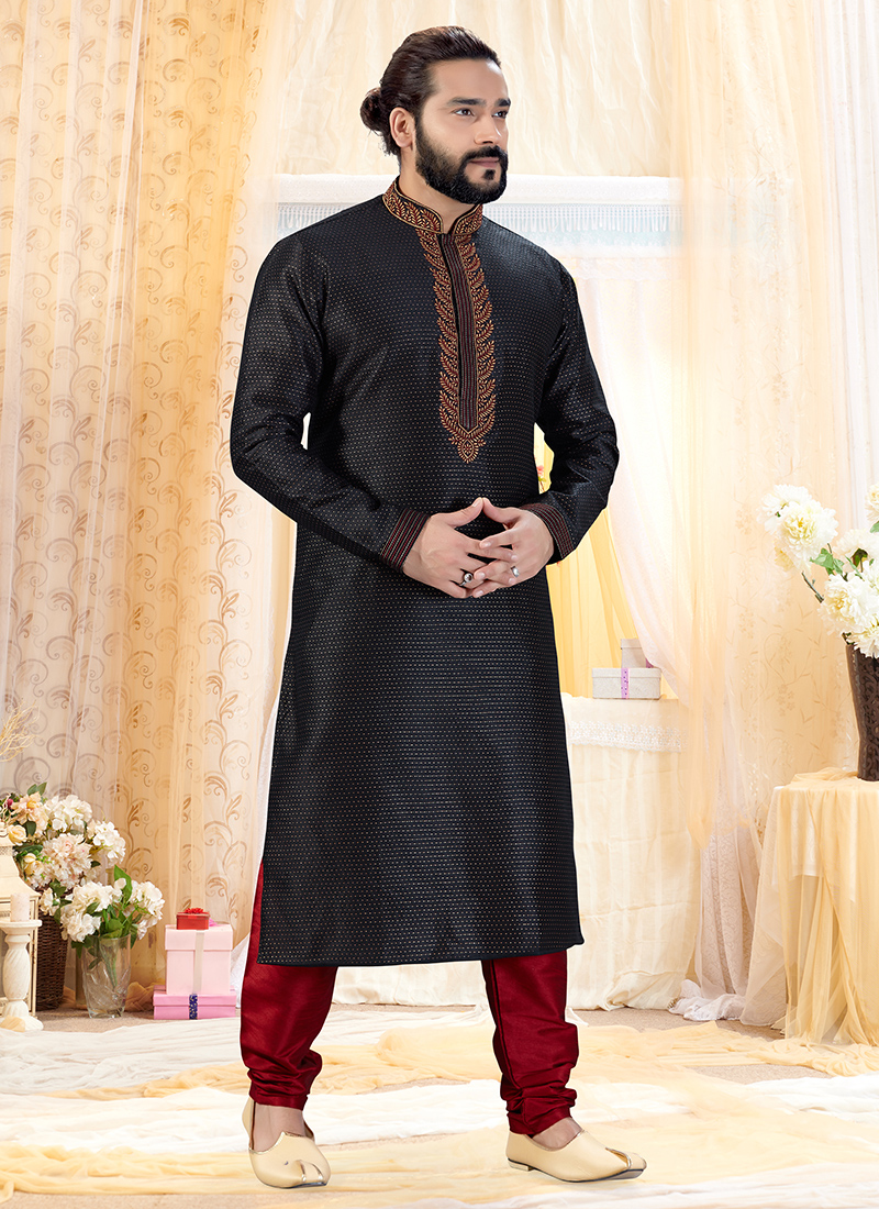 Party wear clearance black kurta pajama