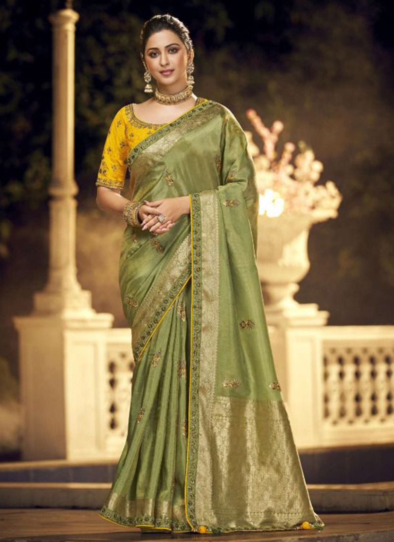 Mint Green Color Banarasi Silk Saree With Brocade Blouse Wedding Special at  Rs 1199 | Wedding Wear Saree in Surat | ID: 2853073310591