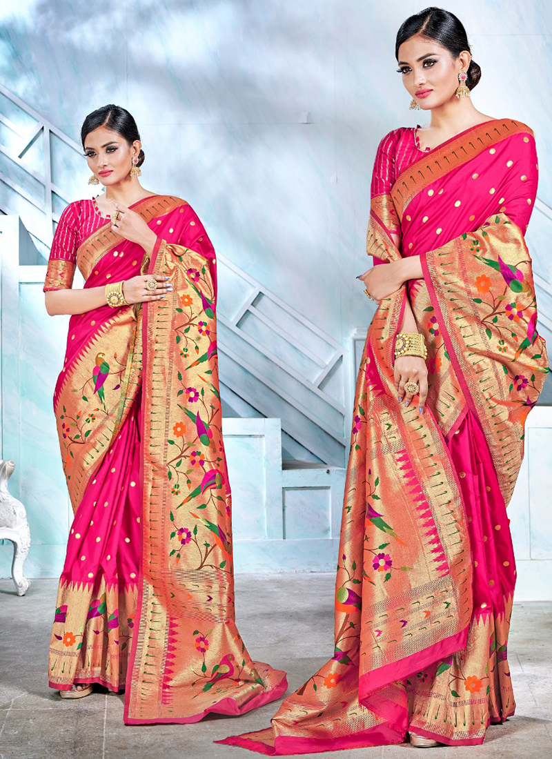 Magenta Soft Silk Paithani Saree 273961