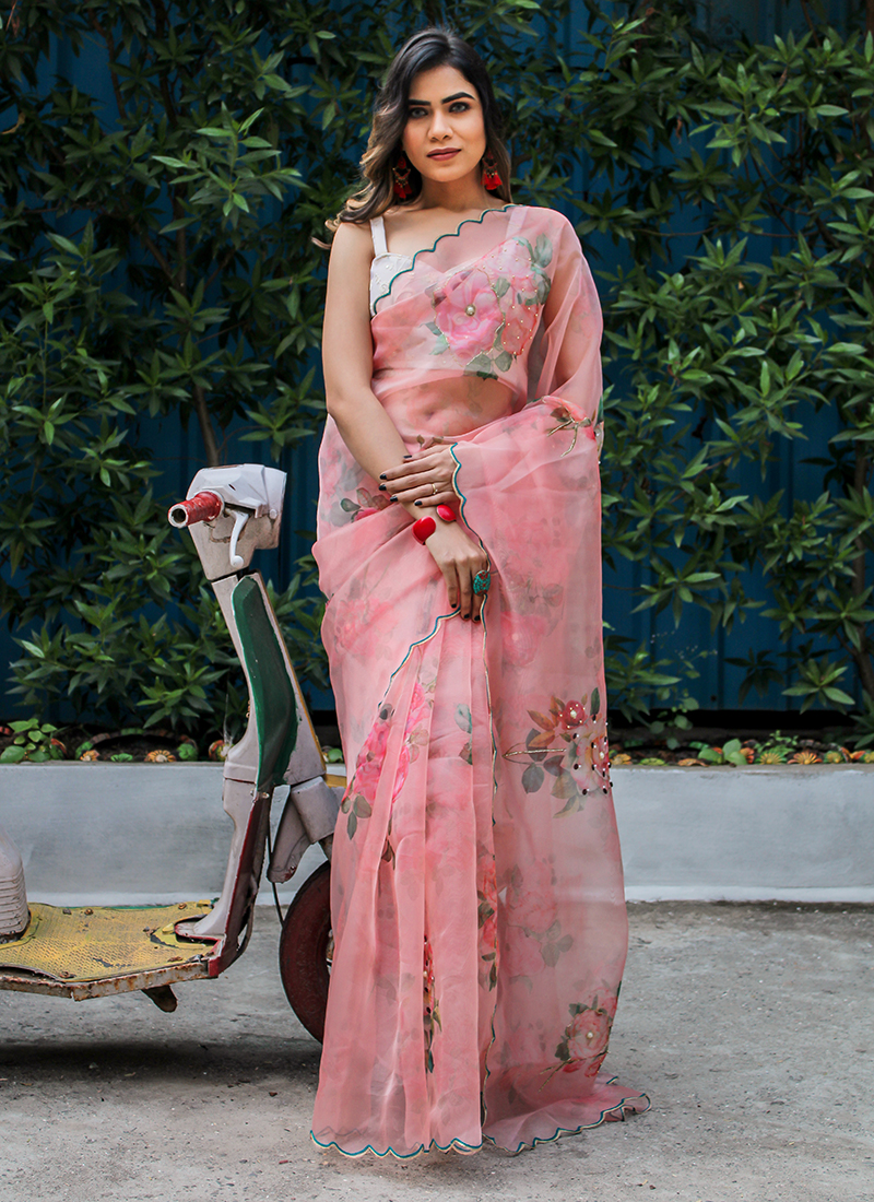 Organza Saree - Get Organza Saree online for Girls at Women at Best Online  Price from Fashion Bazar Surat India | Organza Saree Wholesalers and  Suppliers