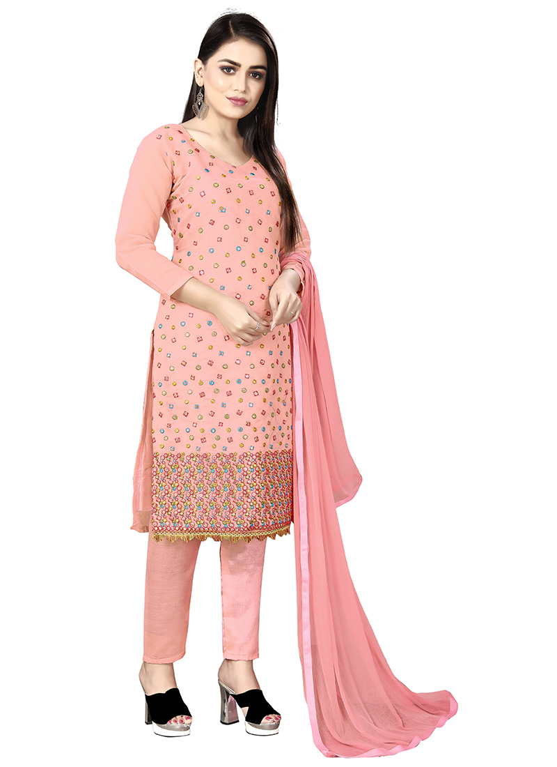 Shop Green Chanderi Cotton Aari Thread Salwar Suit Party Wear Online at  Best Price | Cbazaar