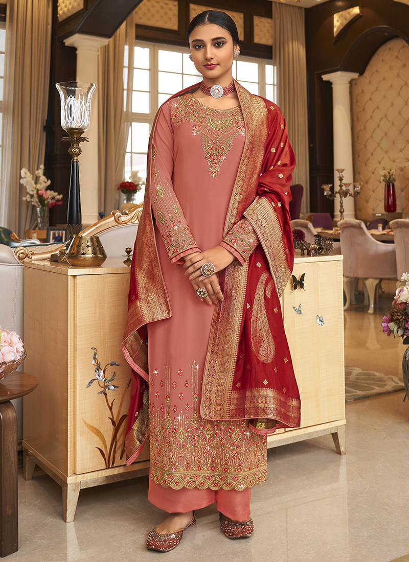 Buy Pink & Yellow Embroidered Kurta With Dupatta And Palazzo Online -  RI.Ritu Kumar India Store View
