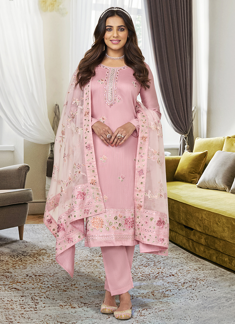 Off White Faux Georgette Embroidered Patiala Salwar Suit-gemektower.com.vn