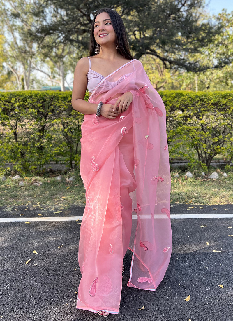 Saree with blouse material – tagged 