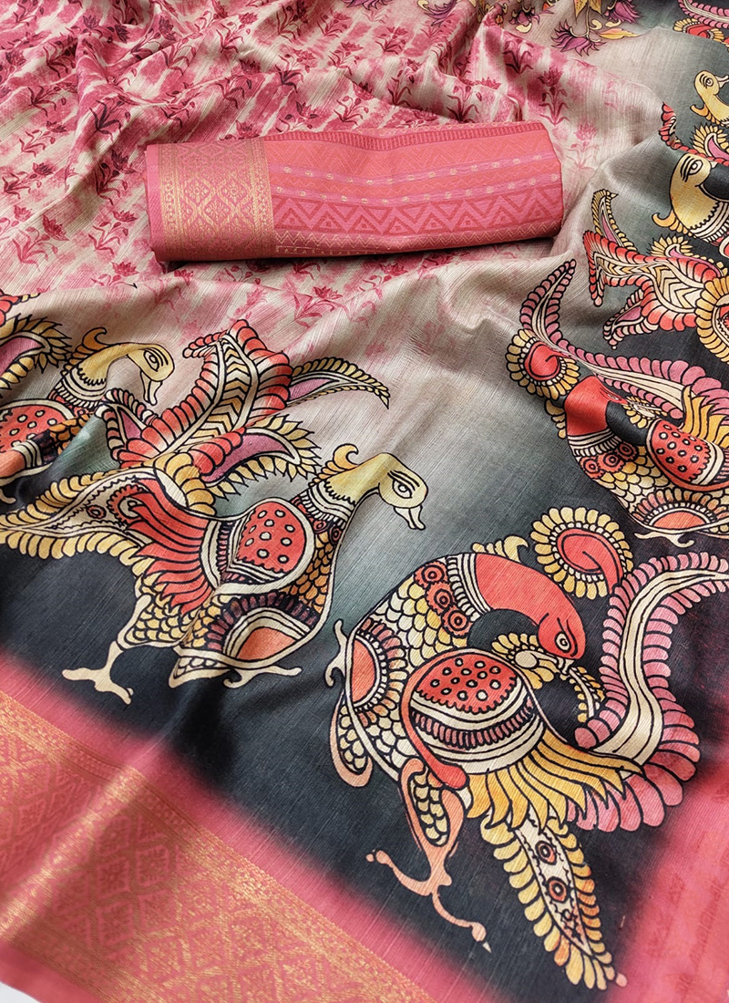 Semi Tussar Ready to Wear Silk Saree With Zari Border | readytowearsaree.com