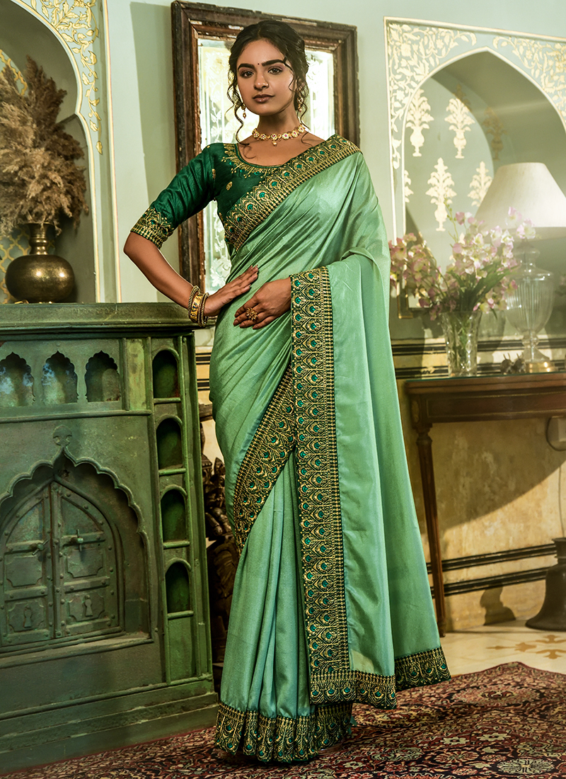 Presenting Kanchipuram Silk With beautiful Border And Rich Pallu With  Silver Zari Waving Silk Saree