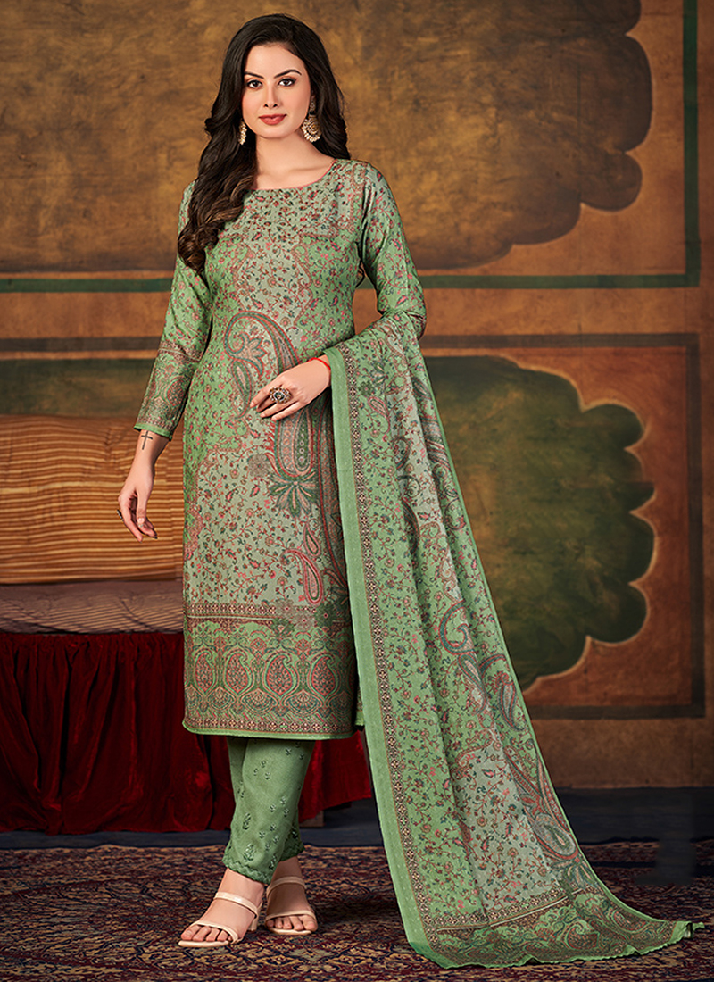 Shop Pista Green Georgette Embroidery Palazzo Suit Party Wear Online at  Best Price | Cbazaar