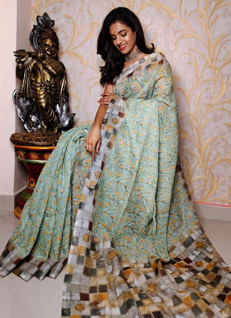 Latest Designer Printed Saree Georgette | Designer School Wear Saree