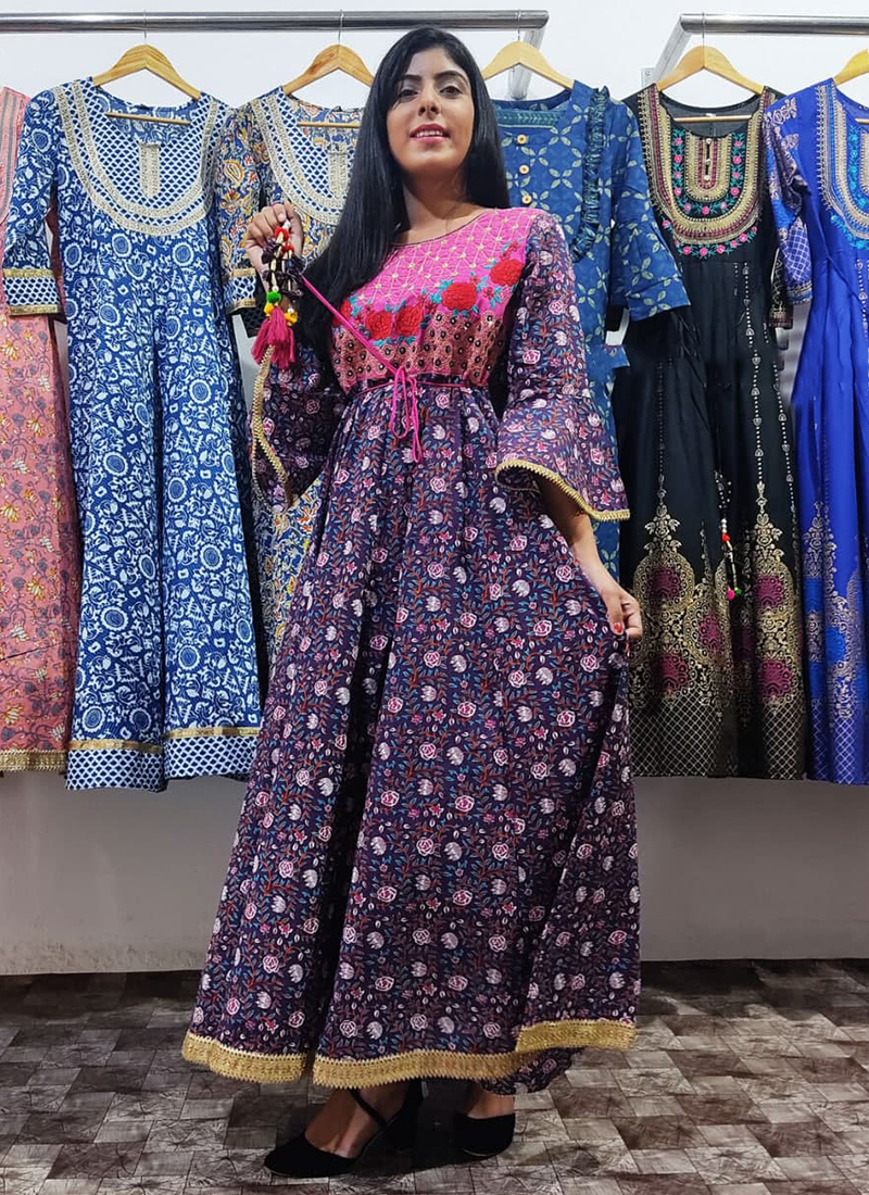 Pure Jaipuri Cotton Gown Set – Shivansh Fab