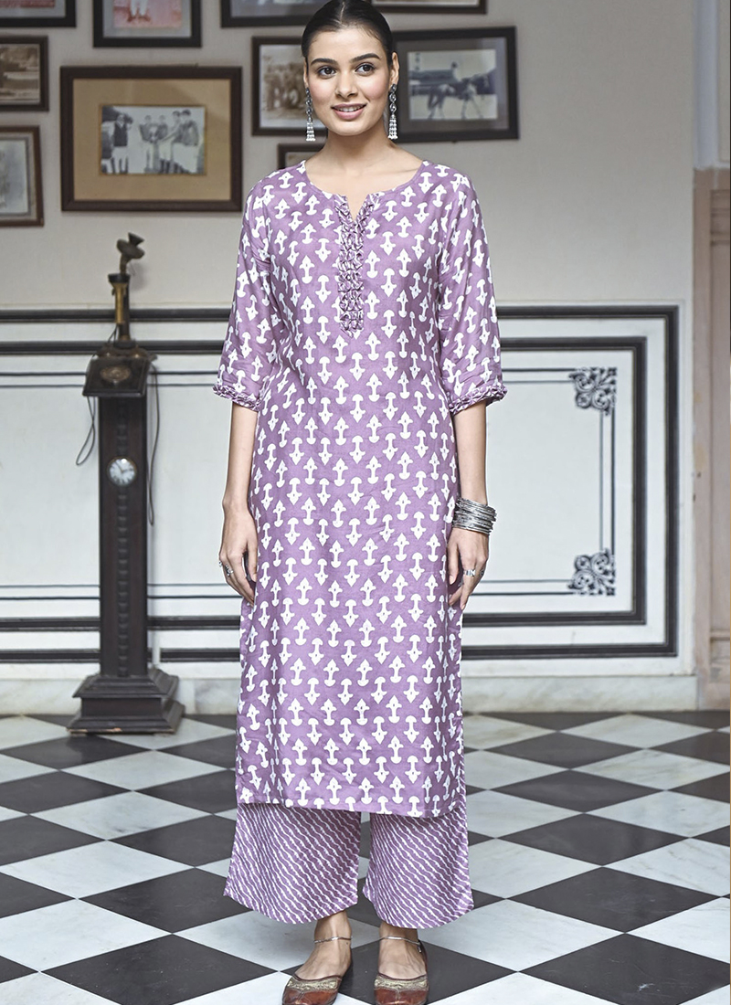 Alia Cut Kurti with Muslin Fabric & Floral Digital With Afghani Pants  Paired | Be4meStore