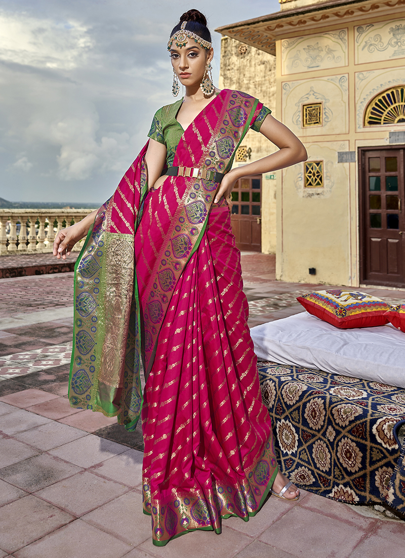 Dark Green Woven Patola Silk Saree – SHANGRILA DESIGNER