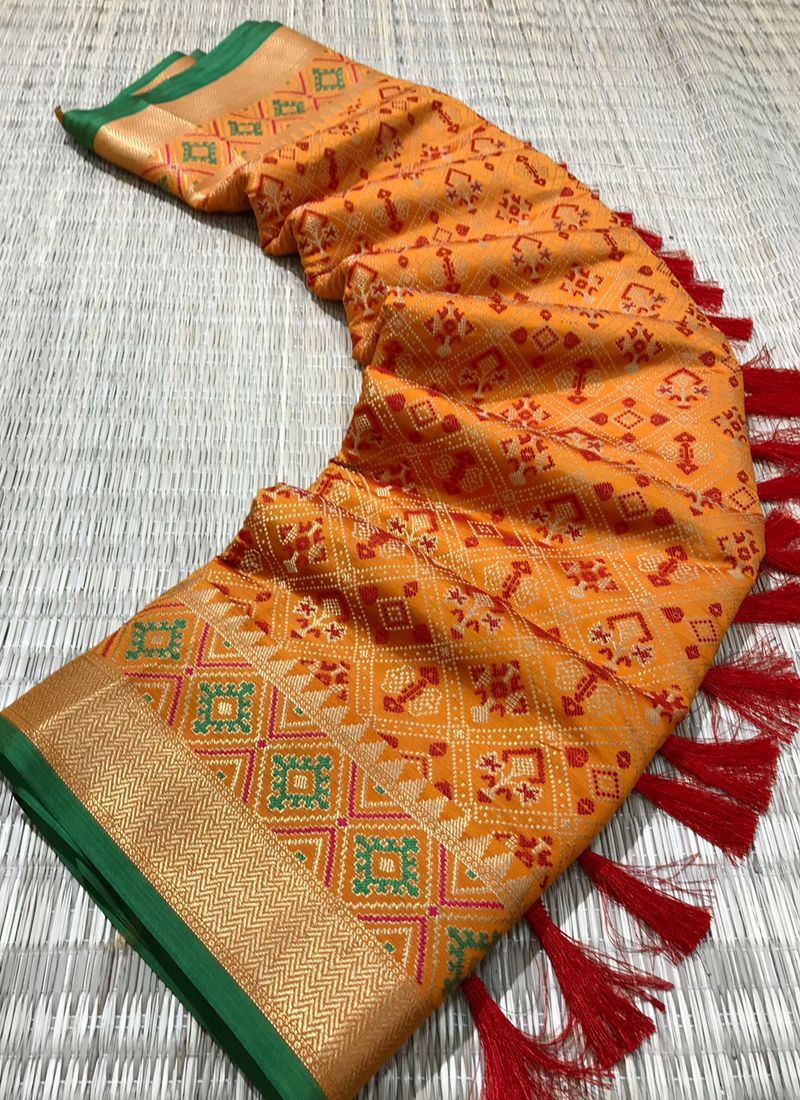 Krishna Tanna Hand Weaved Rajkot Patola Pure Silk Ler Saree – KrishnA TannA  EthnicS