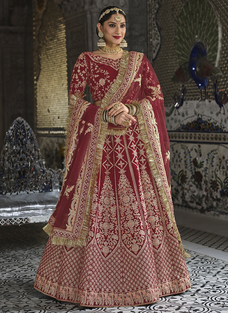 Rani Colour Super Hit Lehenga Design By Pal Fashion Bridal Lehenga Choli  Catalog 1542 - The Ethnic World