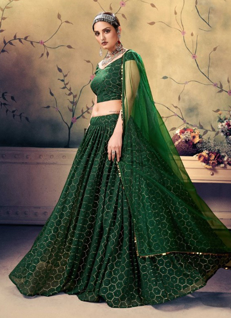 Georgette Stitched Heavy Bridal Lehenga With Chikan Embroidery And Mukaish  Work at Rs 32500 in Lucknow