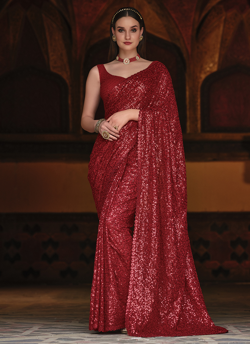 Shop Red Reception Traditional Saree Online : 215394 - Ready To Ship