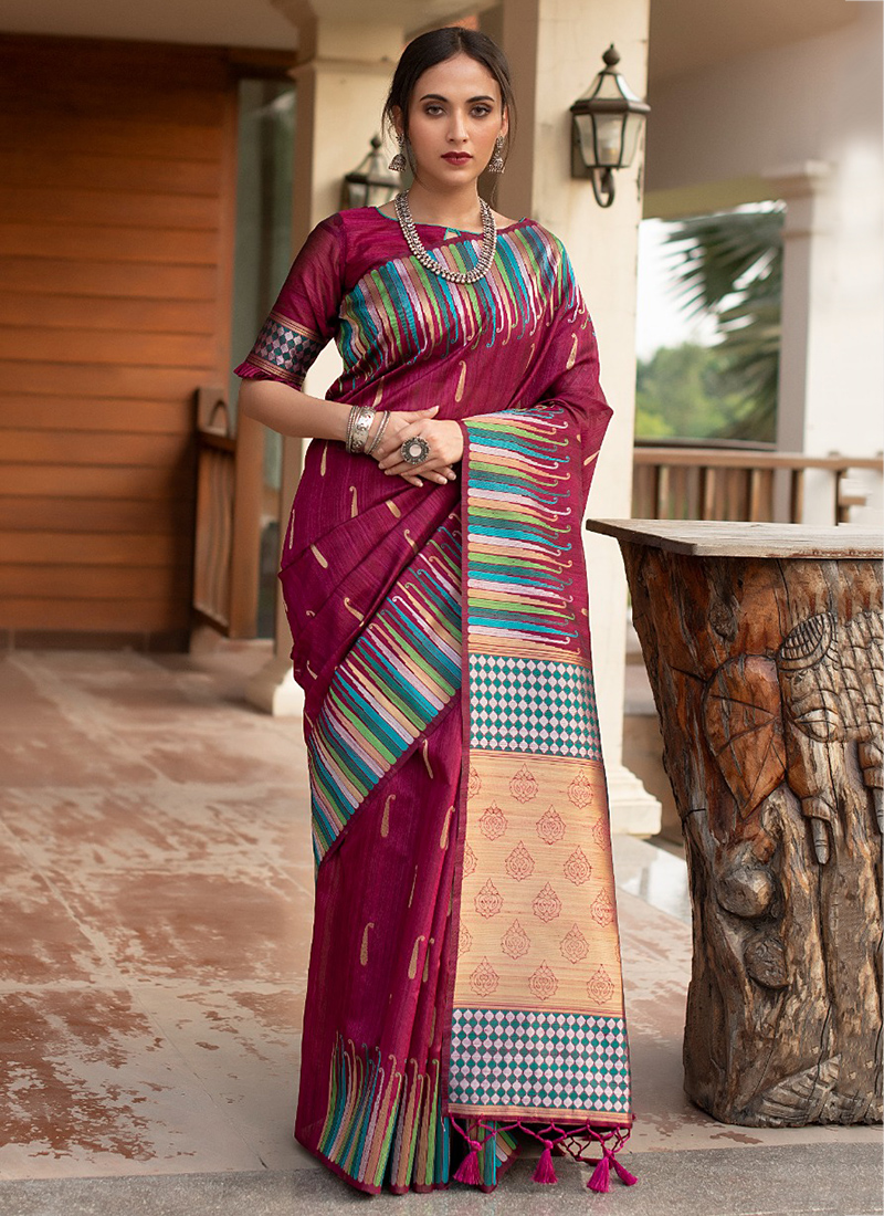 Orange and Green Patola Silk Designer Saree