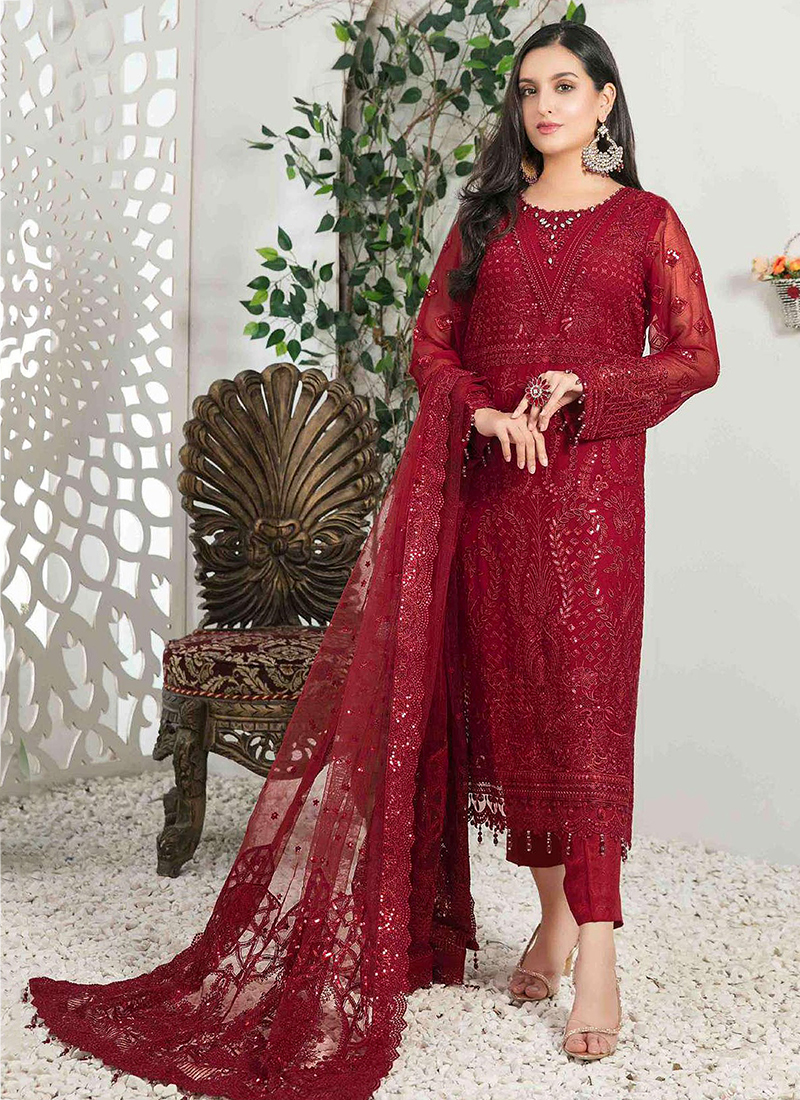 Opulent Black-Pink Color Georgette Dress Material Pakistani Suit –  fashionnaari