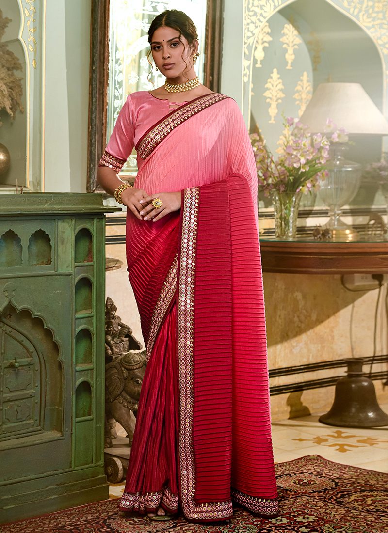Buy Lovely Wine Jacquard Soft Silk Wedding Wear Saree - Zeel Clothing