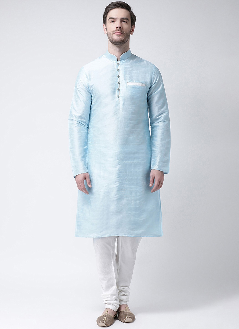 Buy Light Pink Plain Dhupion Silk Kurta Pajama For Ring Ceremony Online