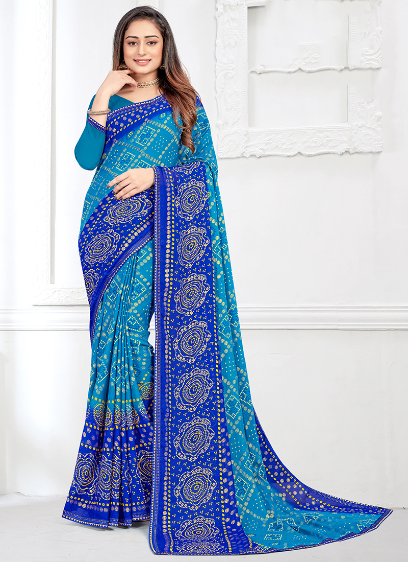 Radiant Navy Blue Pure Crepe Saree – Tirumala Designers