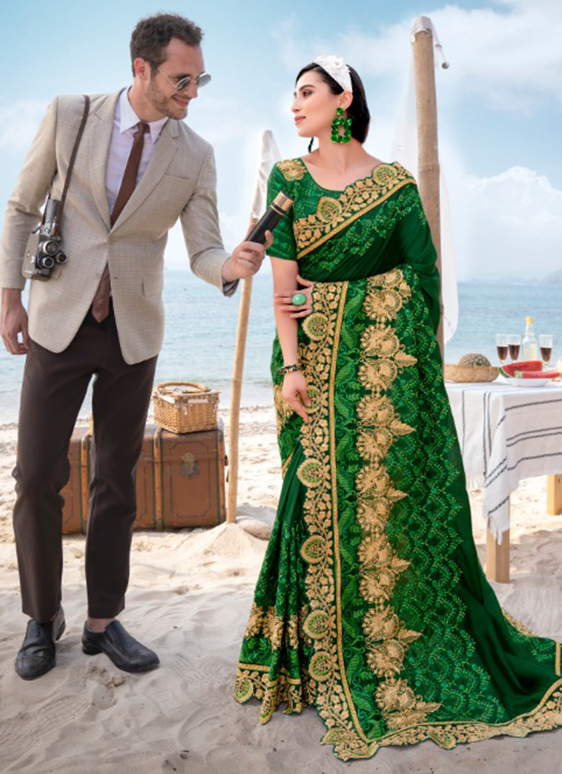 Buy Kanchipuram Soft Silk Saree,jacquard Weaving Saree,blouse,bridal Saree,  Women's Saree, Designers Saree,dark Green Saree,indian Wedding Saree Online  in India - Etsy