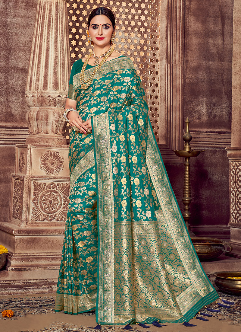 Green Colour Sonapari Sangam Wedding Wear Wholesale Silk Sarees Catalog  10002 - The Ethnic World