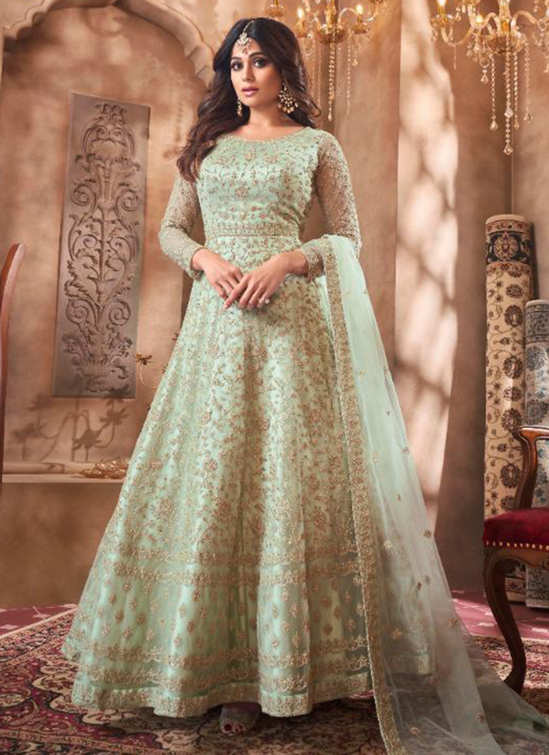 Heavy work hot sale anarkali dress