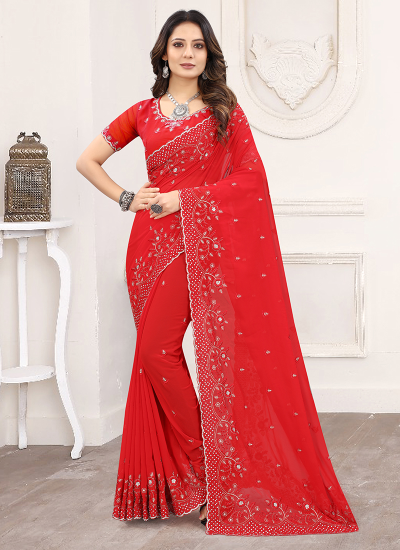 Buy Resham Work Saree Online And Get Impressive Look! Order Now!