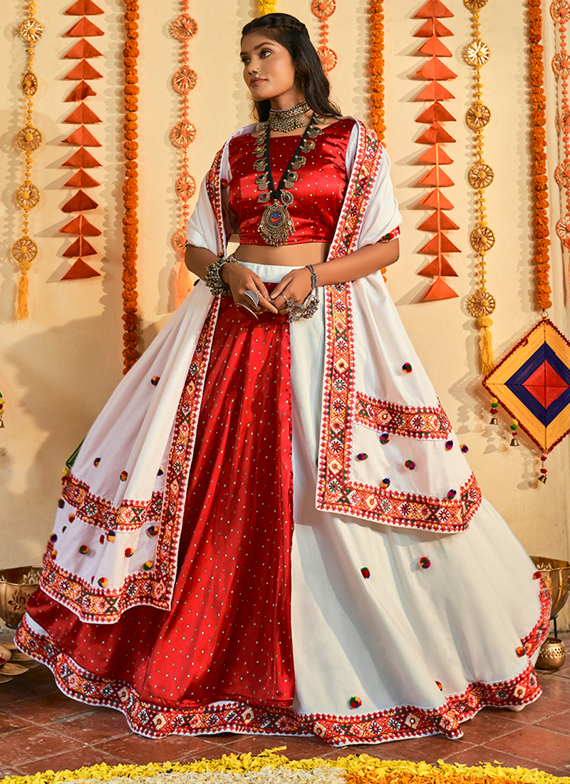 Buy VM TEJANI Women Red, White, Pink Printed Art Silk Lehenga Choli Set  With Dupatta Online at Best Prices in India - JioMart.