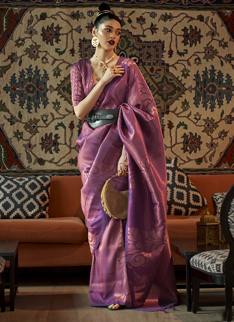 Buy Silk Designer Pink Classic Saree Online