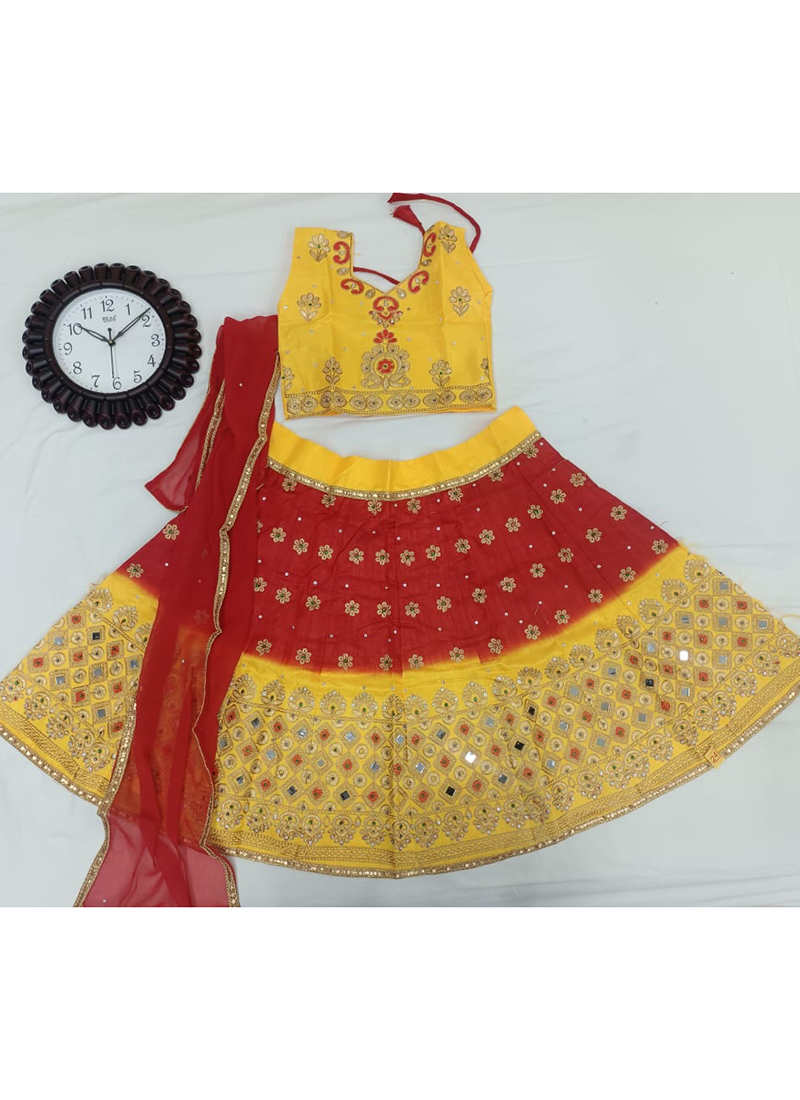 Allu arha in traditional yellow lehenga | Baby girl lehenga, Dresses kids  girl, Girls frock design