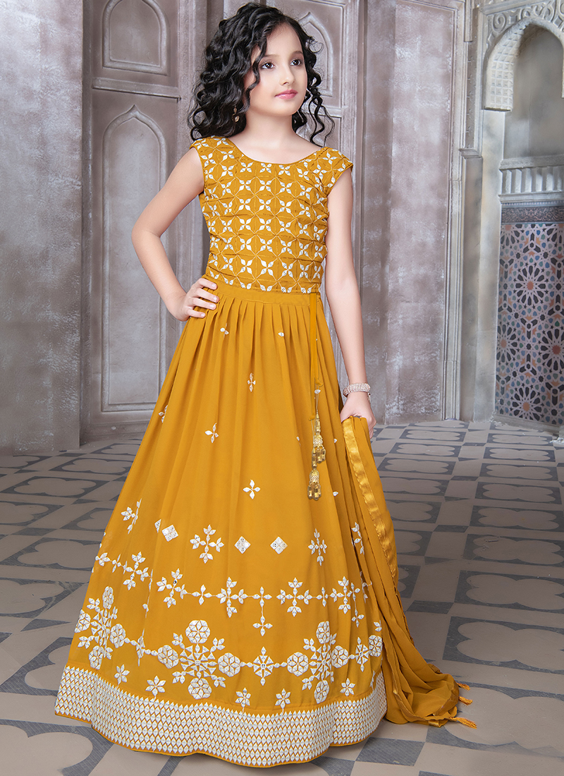Buy Fayon Kids Yellow Printed Organza Lehenga Choli and Dupatta for Girls  for Girls (9-10Years) Online in India, Shop at FirstCry.com - 13396224
