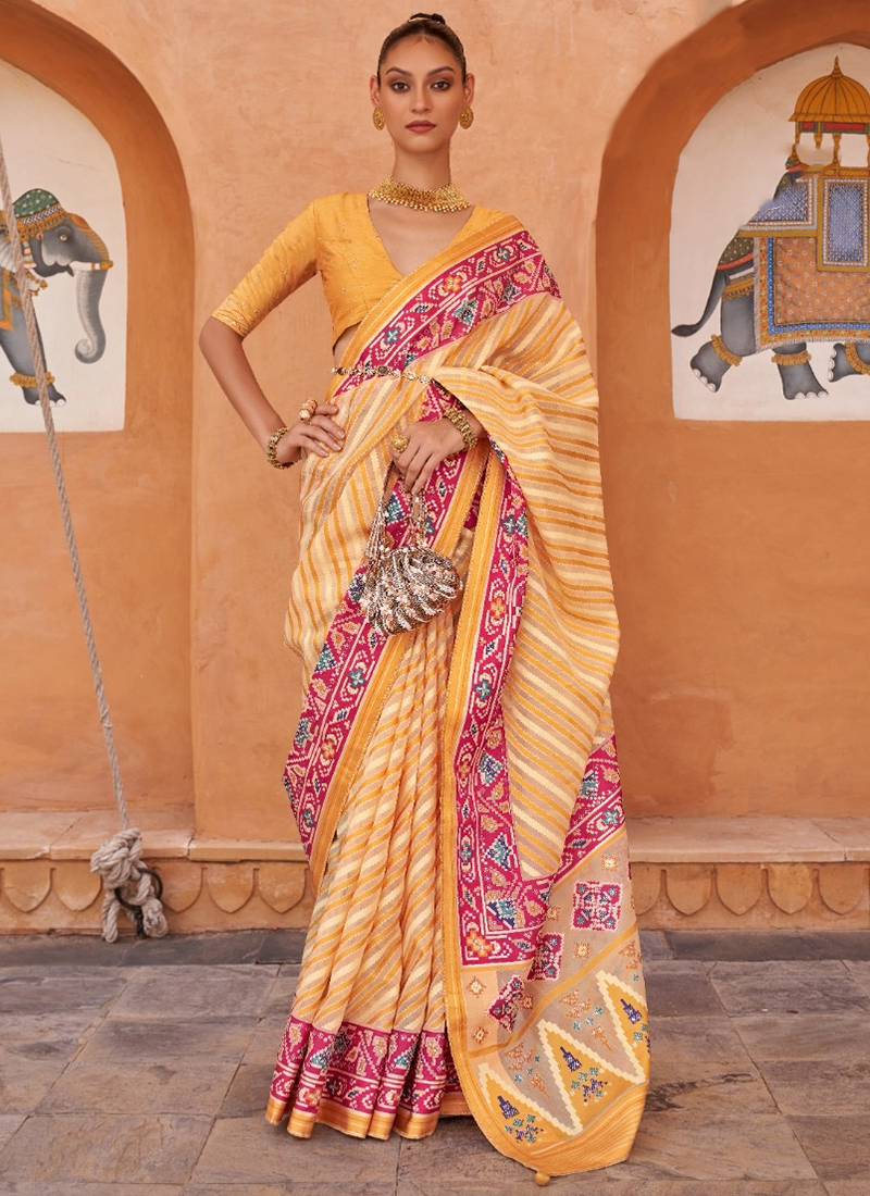 Tussar silk outlet wedding sarees